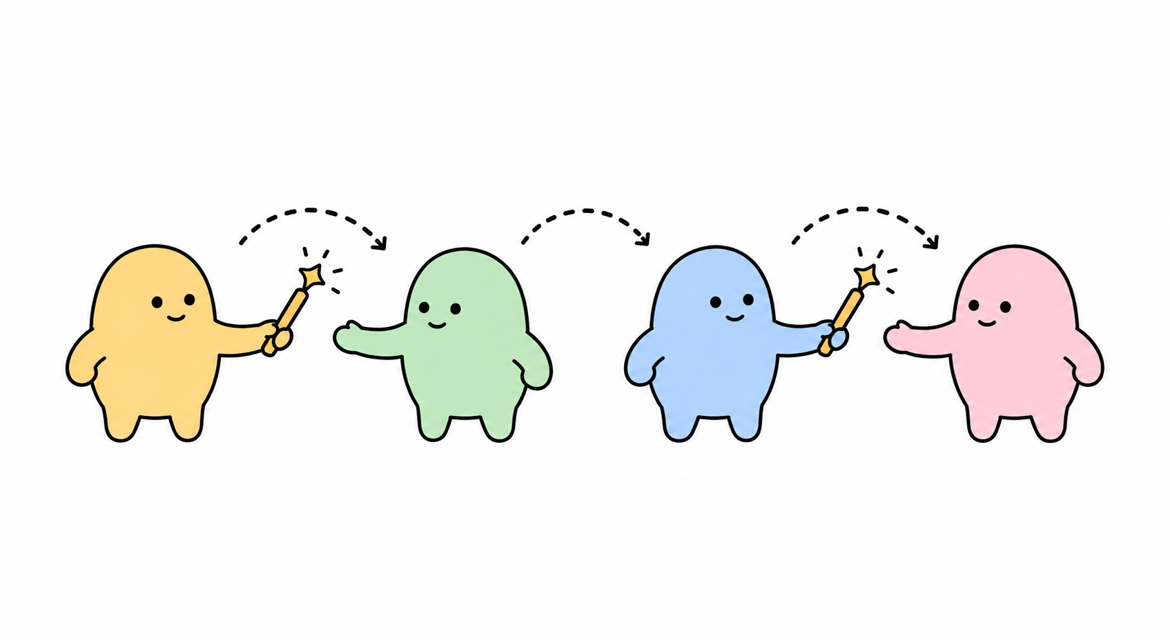 Agents passing the baton